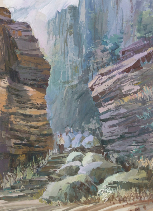 赵培忠 《鱼鳞峡探幽》 54*39cm 1982年7月